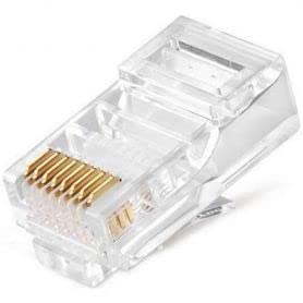 RJ45 male connector for CAT5 and CAT6 cables - Pack of 100 Pcs