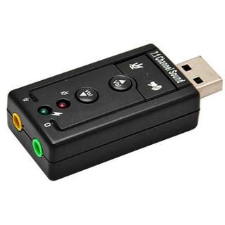 Mini External USB Sound Card 7.1 CH Channel 3D Audio Adapter with 3.5mm Headset MIC Speaker for PC Desktop Notebook